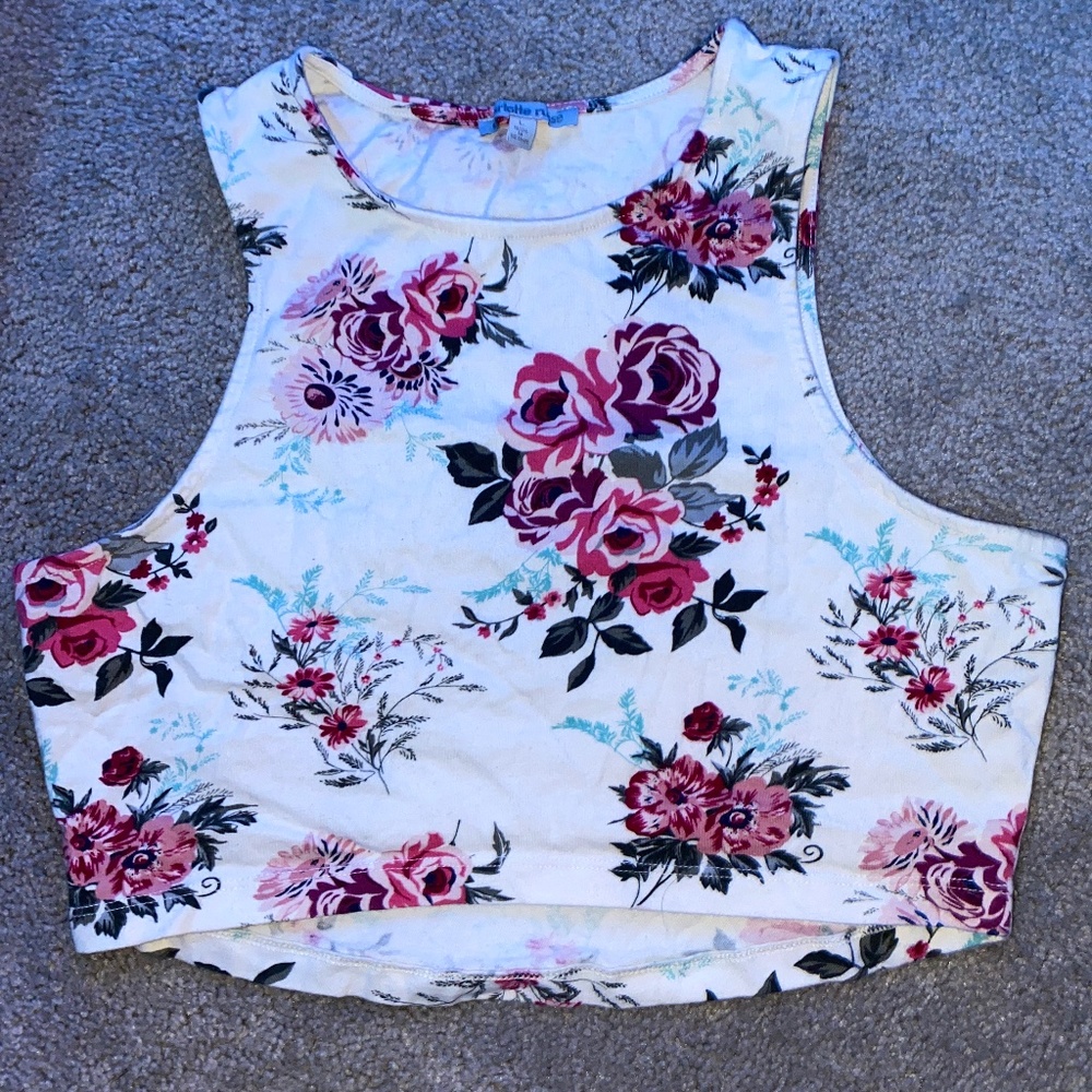 Charlotte russe Womens L Floral crop top